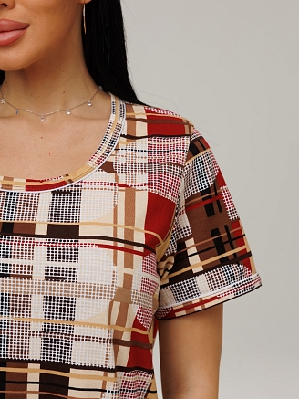 Женский костюм К-230(К+Л) / Коричневый (клетка)