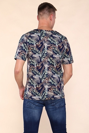Мужская футболка Папоротник 2217 / Темно-синий