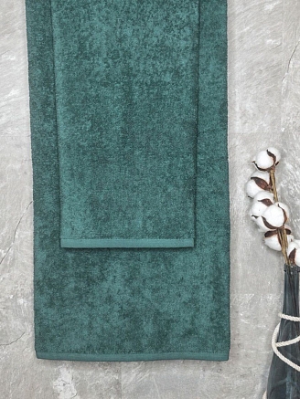Набор махровых полотенец 2 шт 50x90, 70x140 / малахит
