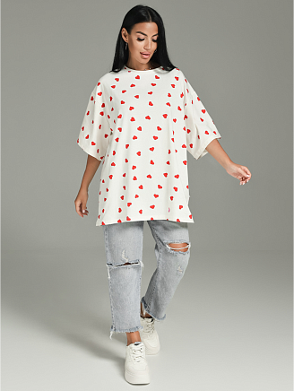 Женская футболка Ирбис / Сердца