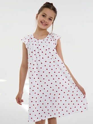 Детская сорочка "Луна" / Красные сердечки