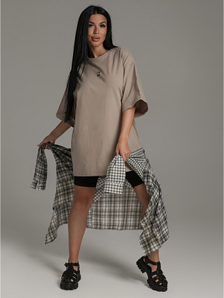 Женская футболка Город / Бежевый