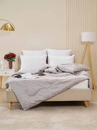 Одеяло "Лебяжий пух" сатин-жаккард / Серебро