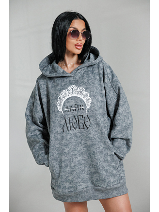 Женское худи Яхонт / Светло-серый варенка