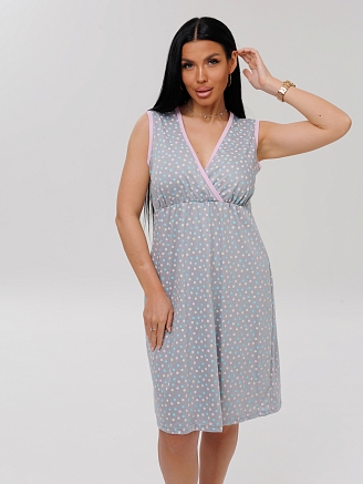 Женская сорочка для беременных Сор-80 (К) / Розовый (горох)