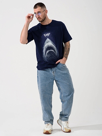 Мужская футболка "Акула" 2437-К / Синий