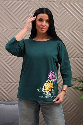 Женская туника 29537 / изумрудный