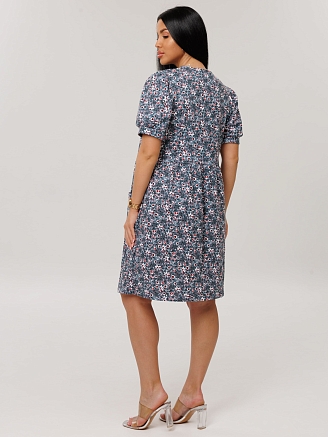 Женский халат Х-153(К) / Серый (цветы)