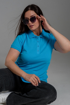 Женская футболка 14402 поло / бирюза