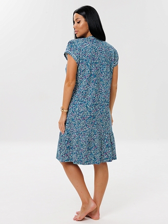 Женский халат Х-82(К) / Петроль (веточки)