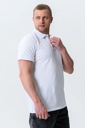 Мужская футболка поло 14401 / белый