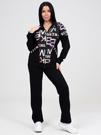 Женский костюм футер КФ-215 / Черный-keml