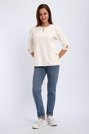 Кофта женская из футера Анфиса / Молочный