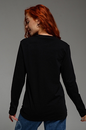 Женский лонгслив 8516 / черный+змея