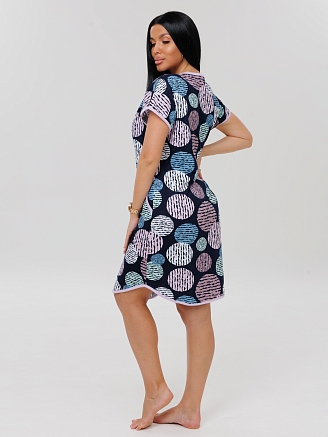 Женский халат Х-154(К) / Черный (круги)