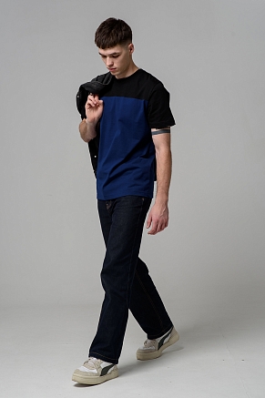 Мужская футболка 14482 / темно-синий+черный