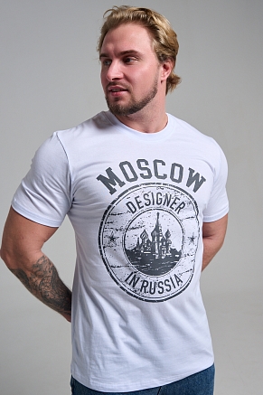 Мужская футболка 8503/1 / белый+Москва