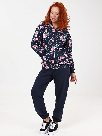 Женский костюм М-1003 / Синий с розами