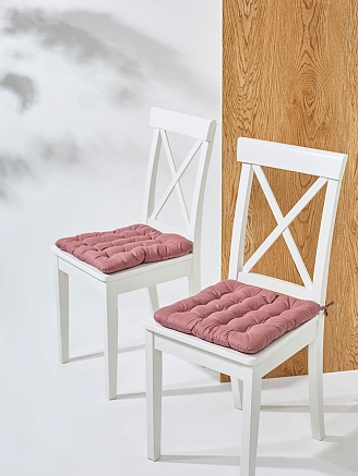 Комплект подушек на стул с завязками (бязь) 16т. / Мокко