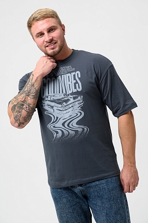 Мужская футболка 8507/1 / графитовый+good vibes