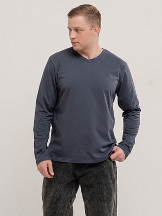 Лонгслив мужской "Вольт" арт.мк1283с / Тёмно-серый