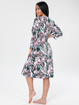 Женский халат Х-80(В) / Брусничный (узоры)