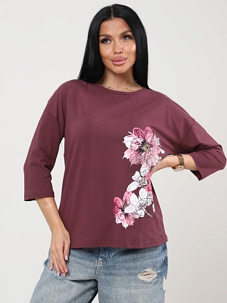 Женская футболка Мимулус / лиловый