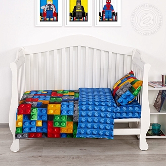 Постельное белье в кроватку бязь арт.130 Леголэнд