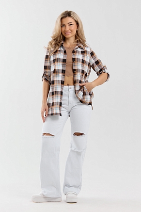 Женская рубашка 36988 / коричневый