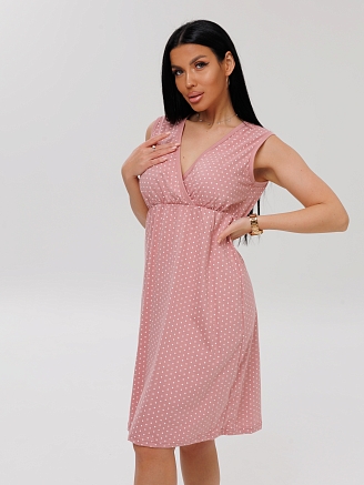 Женская сорочка для беременных Сор-80 (К) / Пыльная роза (горох)