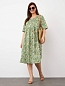 Женское платье П-012 ЦЗ Цветы (зеленый)