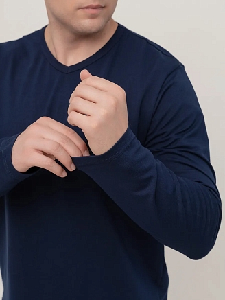 Мужской лонгслив "Оникс" арт.мк1282 / Темно-синий