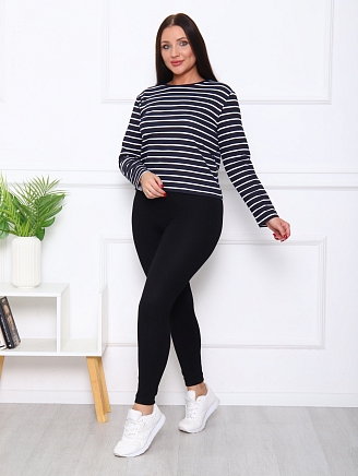 Женский лонгслив М-226 / белая полоса