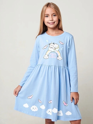 Детское платье "В облаках" длинный рукав