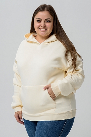 Женская толстовка 14428 оверсайз / молочный