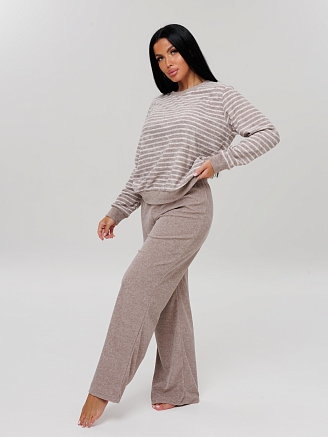 Женский костюм К-219(М) / Какао (полосы)