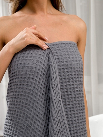 Полотенце банное вафельное / серое (клетка 1*1,2)