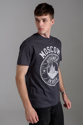 Мужская футболка 8503/1 / антрацит+Москва