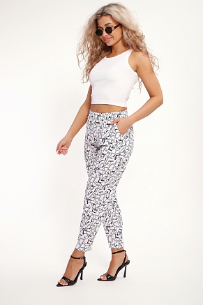 Женские брюки 32831 / черно-белый