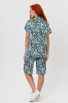 Женский костюм с бермудами 2264 / Бирюзовый