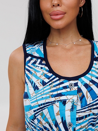 Женский халат Х-137(К) / Голубой (полосы)