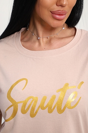 Женская футболка 85662 / бежевый