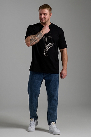 Мужская футболка 8545 / черный+жест