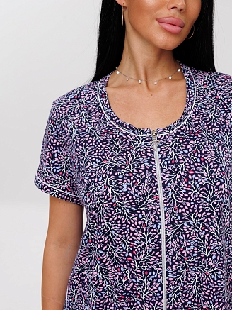 Женский халат Х-95(К) / Розовый (веточки)