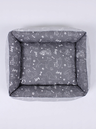 Лежанка для животных мелких пород арт. LDZ / Светло-серый + графит