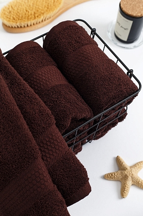 Полотенце махровое г/к Узбекистан 460 гр/м2 / 915-горький шоколад