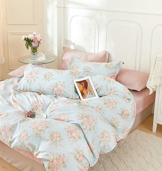 Постельное белье сатин "Седьмое небо" на молнии / Расцветки в ассортименте