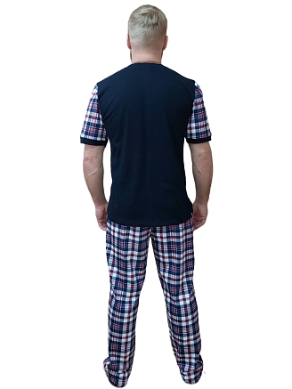 Мужская пижама ПК-30 / Сине-красная рябь