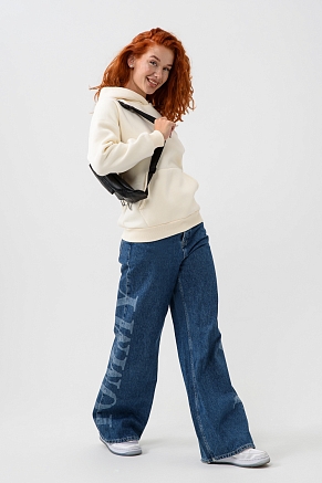 Женская толстовка 14428 оверсайз / молочный