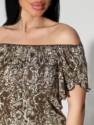 Женский комбинезон с шортами 2190/3 / Коричневый